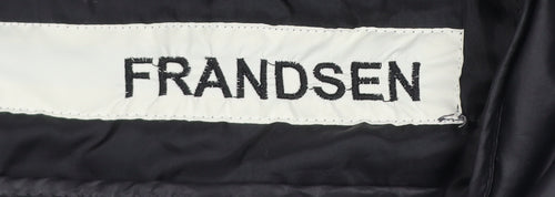 Frandsen Womens Black Puffer Jacket Size 16 Polyester Mid-Length