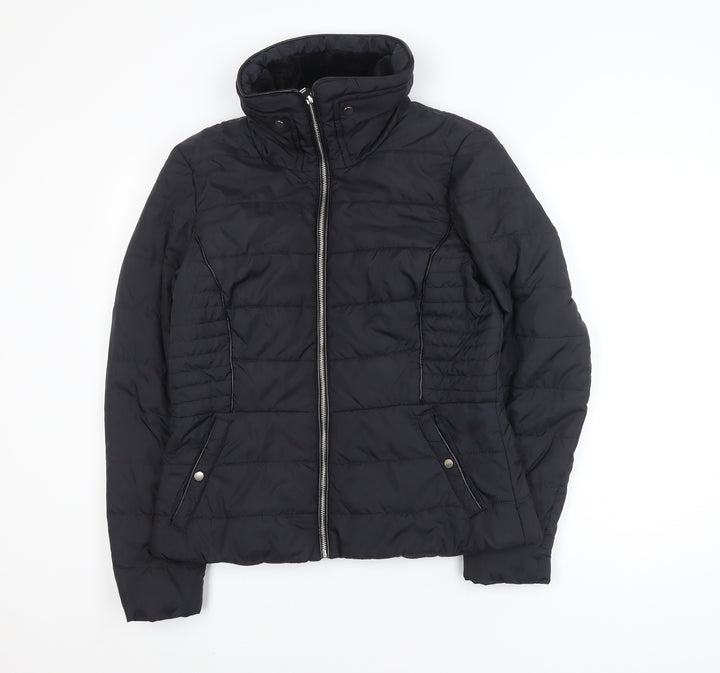 Vero Moda Women's Black L Puffer Jacket with Zip Pockets