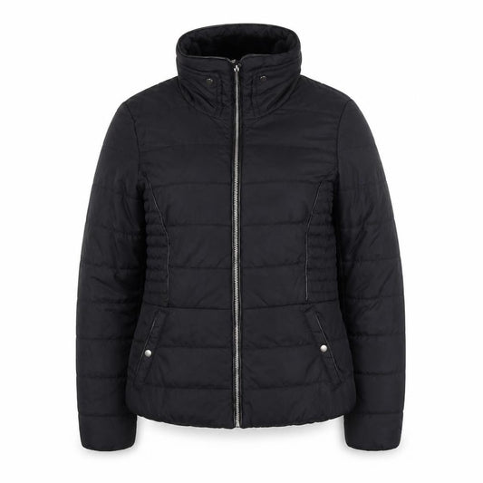 Front view of Vero Moda Women's Black L Puffer Jacket with Zip Pockets