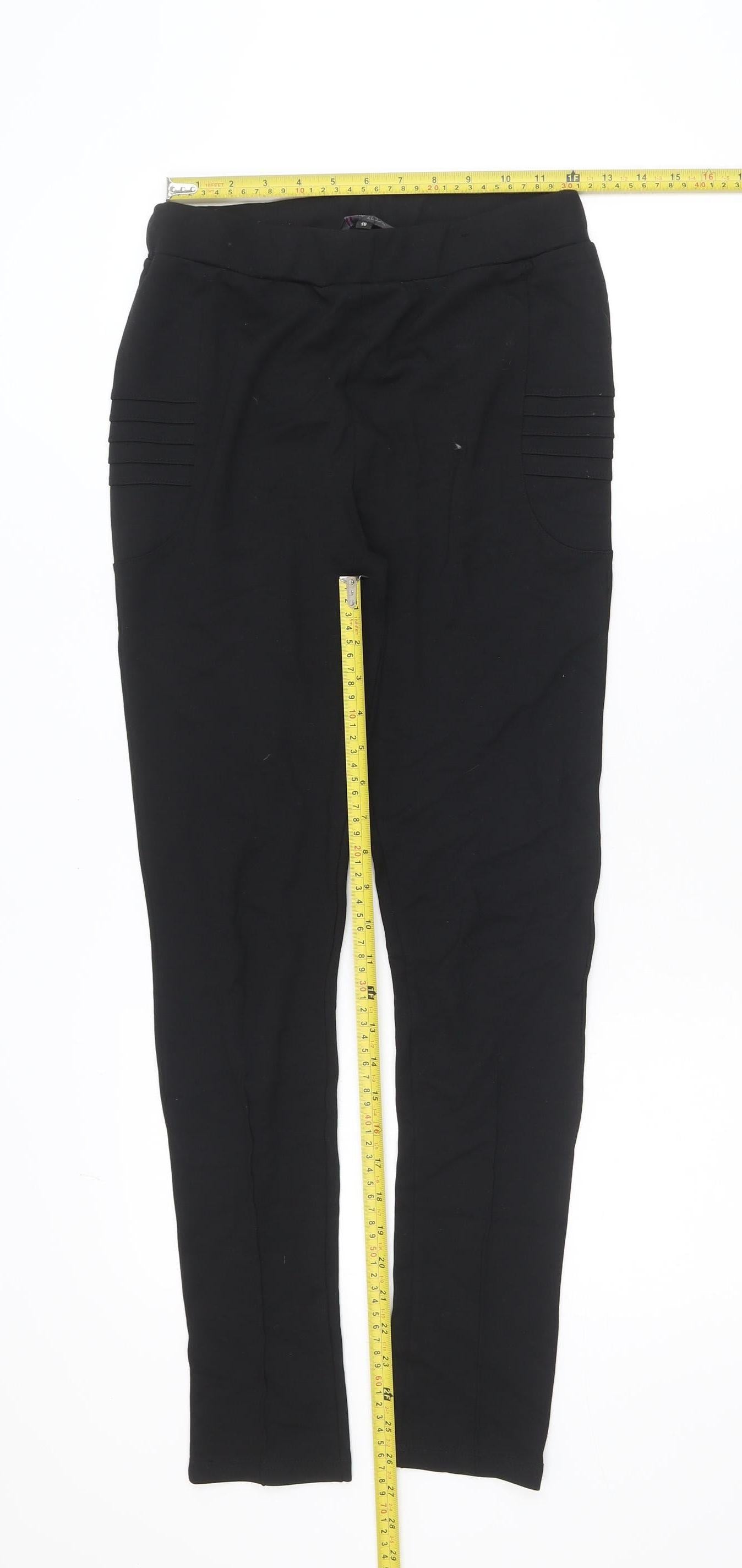 Savida Women’s Black Stretch Leggings Size 10 Mid Rise