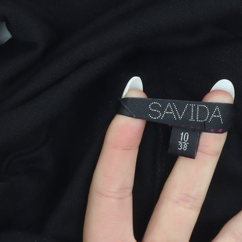 Savida Women’s Black Stretch Leggings Size 10 Mid Rise