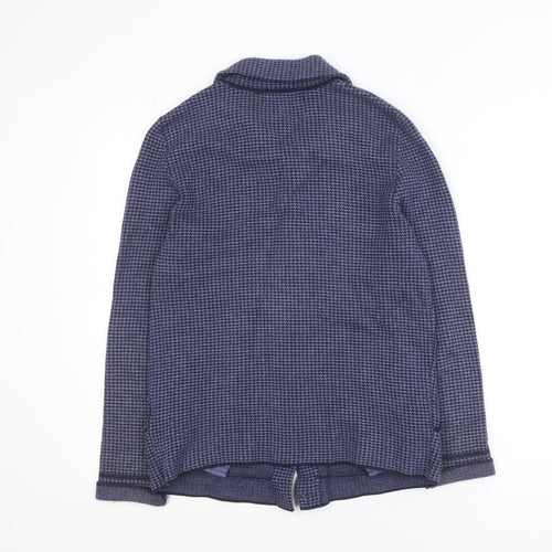 Castle of Ireland Blue Houndstooth Women's Blazer Size 10 Classic Fit