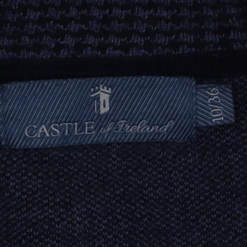 Castle of Ireland Blue Houndstooth Women's Blazer Size 10 Classic Fit