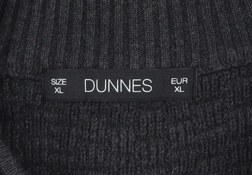 Dunnes Mens Grey Cotton Full Zip High Neck Jumper XL