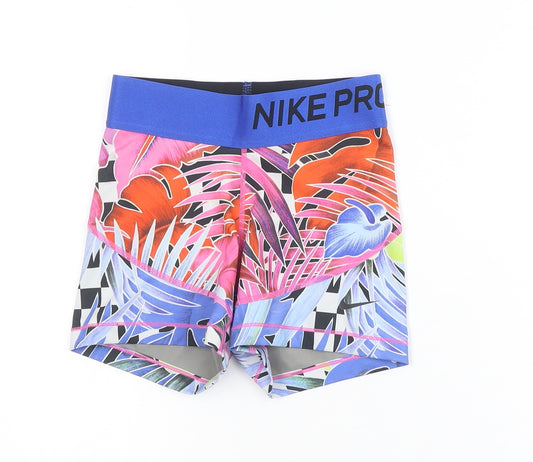 Nike Women's Blue Multicoloured XS Athletic Skort Dri-FIT Stretch
