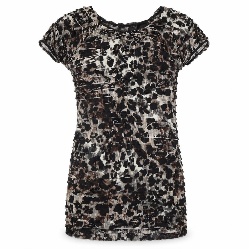 M&Co Womens Brown Leopard Print Bodycon Dress Size 16 Stretch Lined