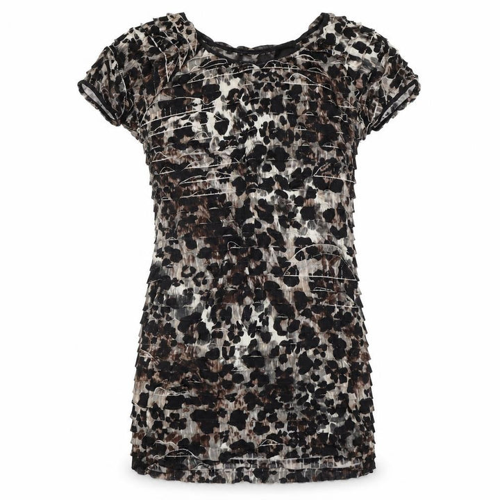 M&Co Womens Brown Leopard Print Bodycon Dress Size 16 Stretch Lined