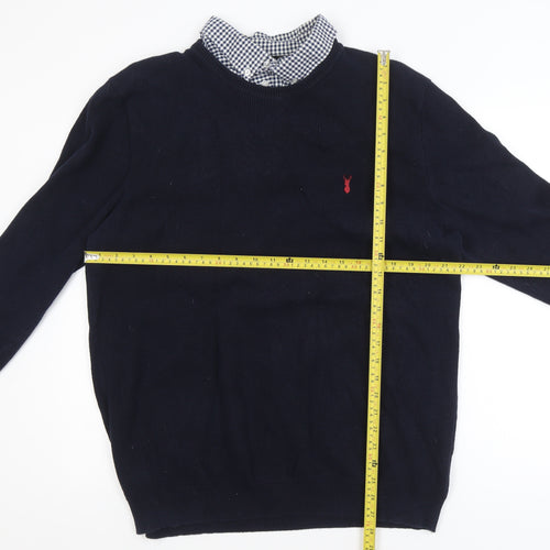 Next Women Blue 2XL Cotton Blend Crew Neck Jumper