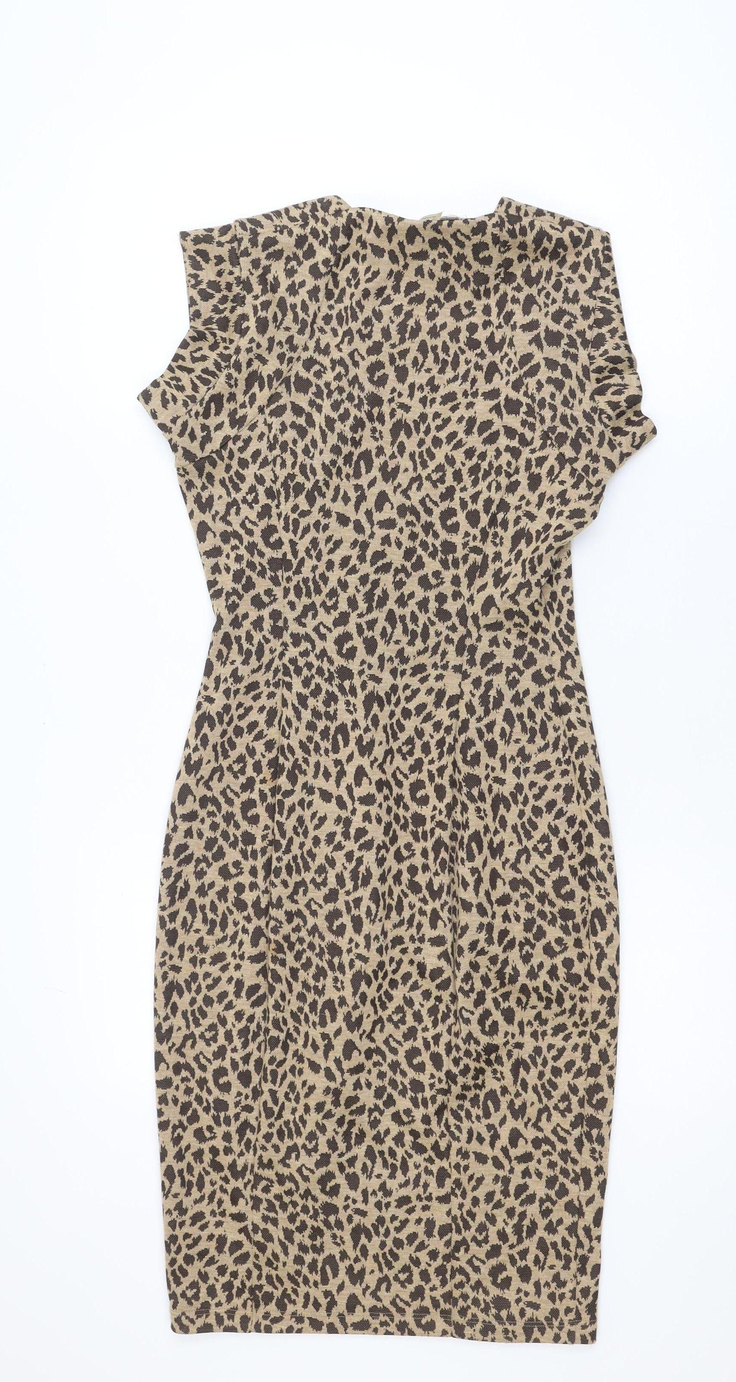 Necessary Objects Women's Brown Leopard Print Bodycon Dress M