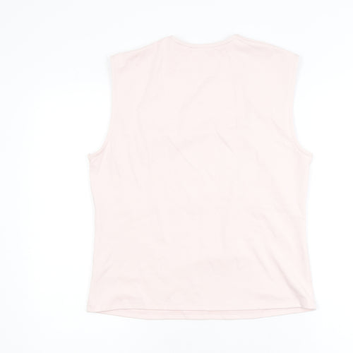 Gallery Women's Light Pink Sleeveless Cotton Blend Basic Tank Top L