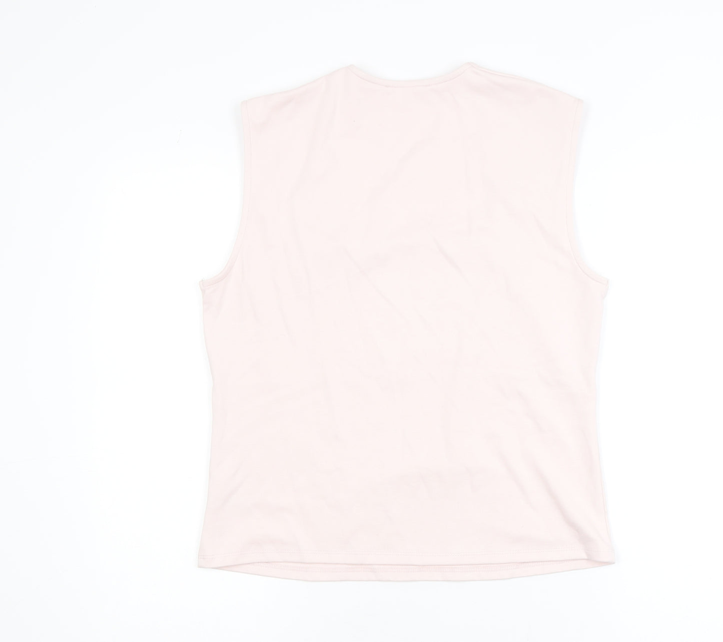 Gallery Women's Light Pink Sleeveless Cotton Blend Basic Tank Top L