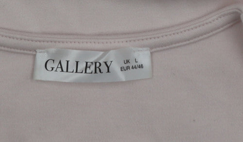 Gallery Women's Light Pink Sleeveless Cotton Blend Basic Tank Top L