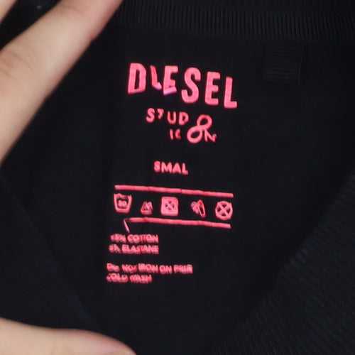 Diesel Womens Black Small Crew Neck Pullover Sweatshirt