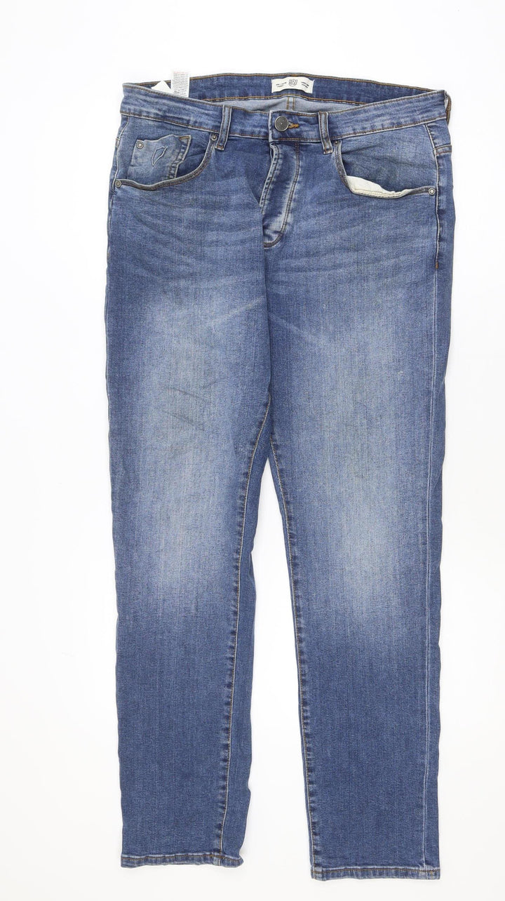 883 Police Men's Blue Regular Fit Straight Jeans W34
