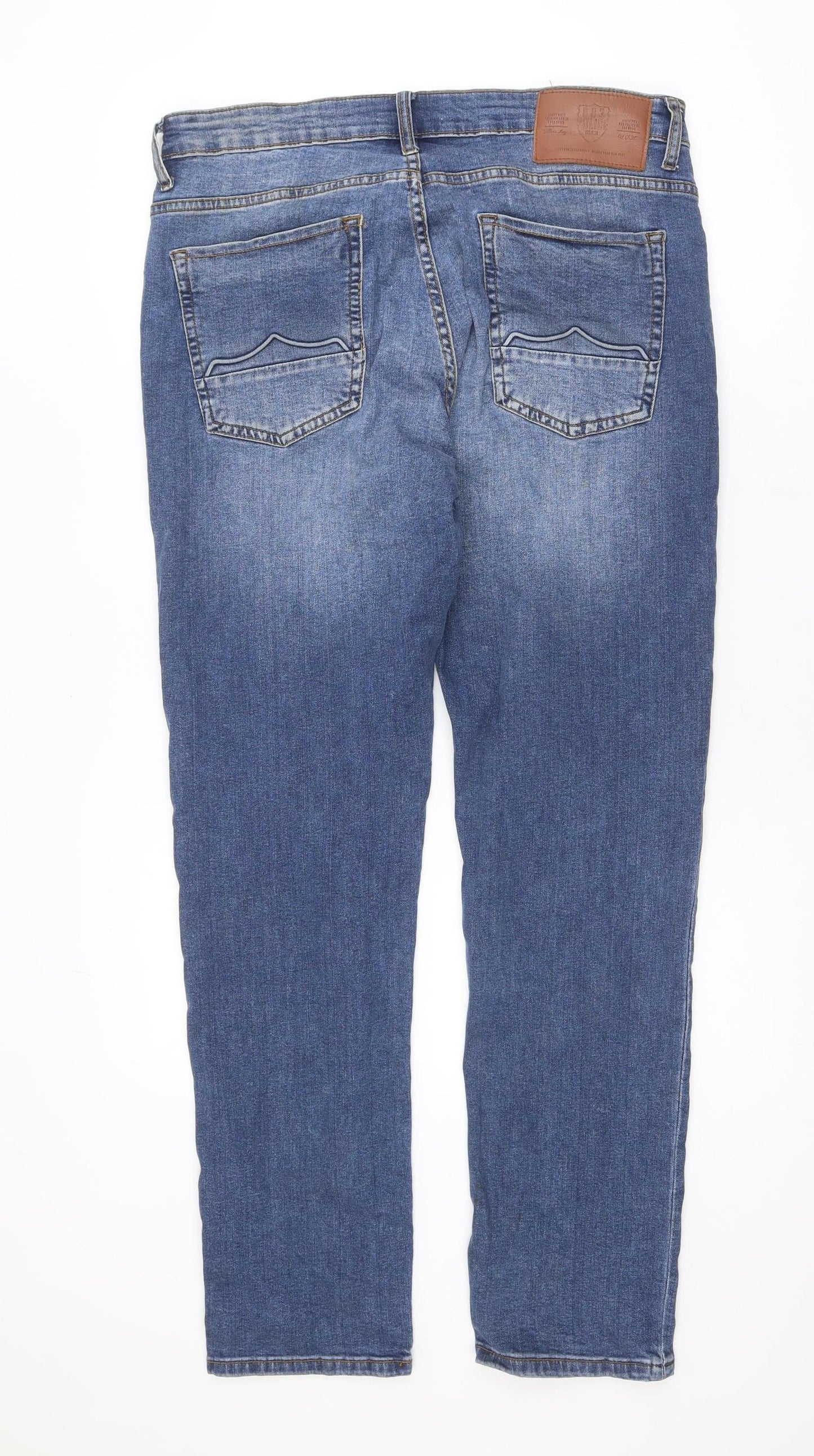 883 Police Men's Blue Regular Fit Straight Jeans W34