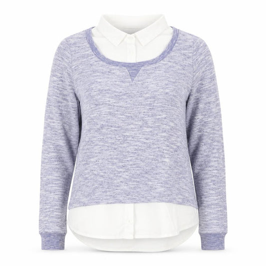 Front view of New Look women’s purple knit jumper, size UK 12, long sleeve