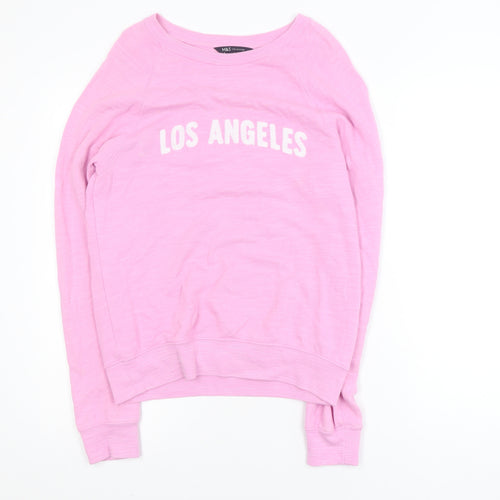 Marks and Spencer Women Pink Los Angeles Cotton Pullover Sweatshirt Size 6