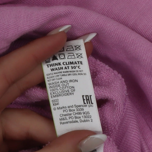 Marks and Spencer Women Pink Los Angeles Cotton Pullover Sweatshirt Size 6