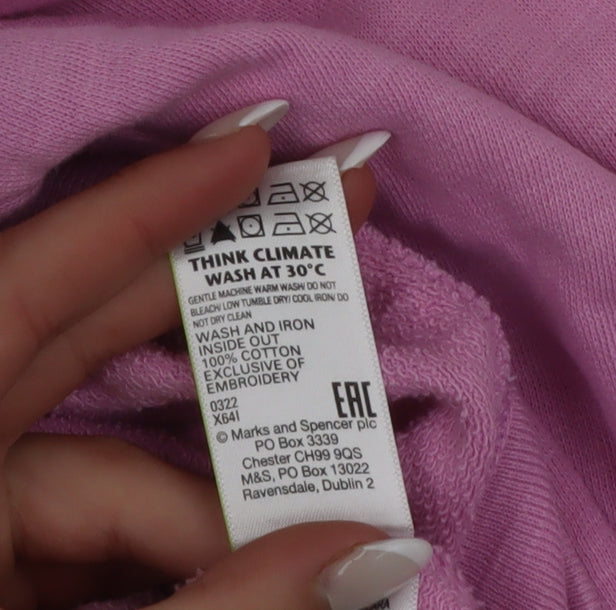 Marks and Spencer Women Pink Los Angeles Cotton Pullover Sweatshirt Size 6