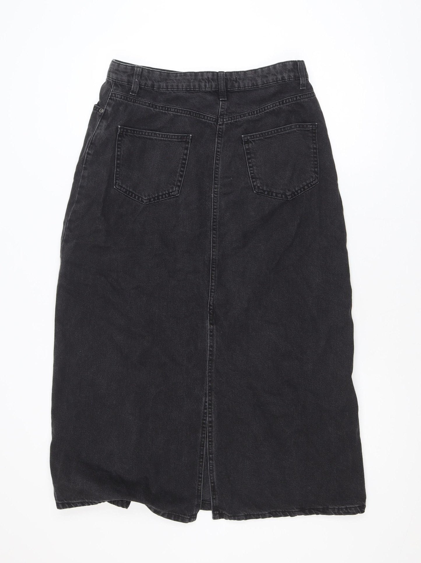 Primark Women’s Black Denim Midi Pencil Skirt Size 12