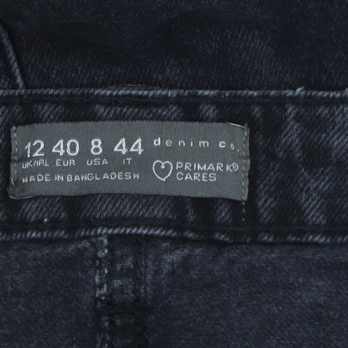 Primark Women’s Black Denim Midi Pencil Skirt Size 12
