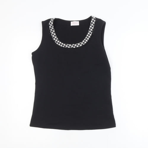 Libra Women's Black Sleeveless Scoop Neck Tank Top Size S