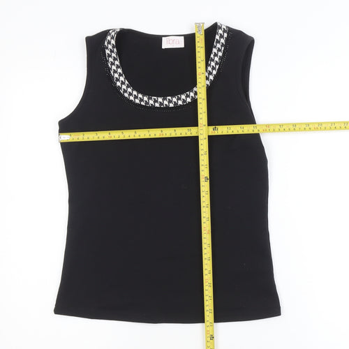 Libra Women's Black Sleeveless Scoop Neck Tank Top Size S