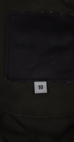 New Look Women’s Green Faux Fur Hooded Cotton Parka Coat Size 10