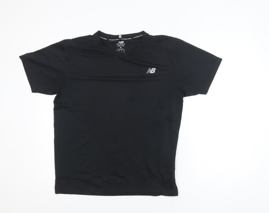 New Balance Men's Black Medium Running T-Shirt Quick Dry