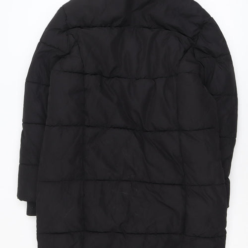 Primark Womens Black XS Long Puffer Coat Hooded Quilted Winter Jacket