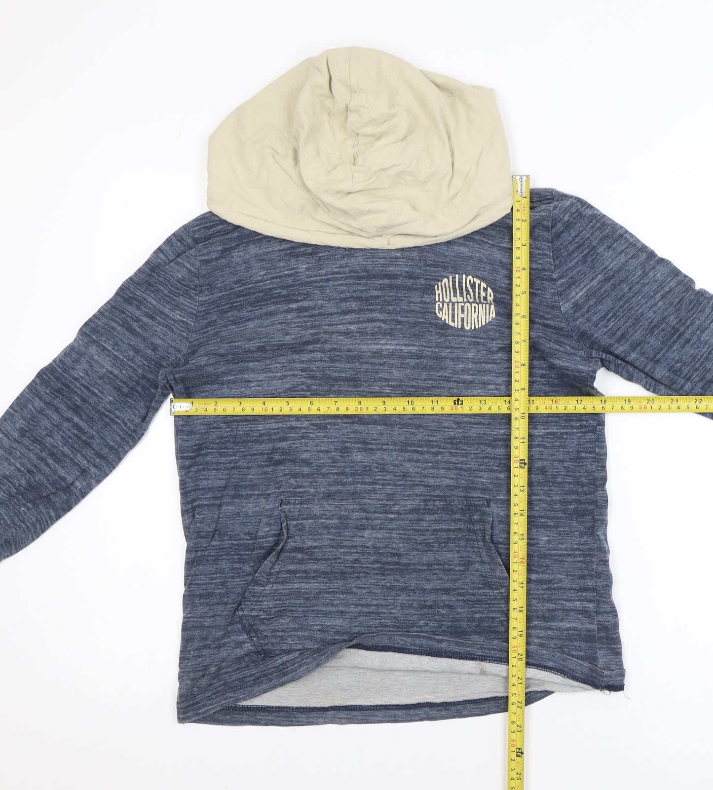 Hollister Men Blue XS Pullover Hoodie Lightweight Cotton Top