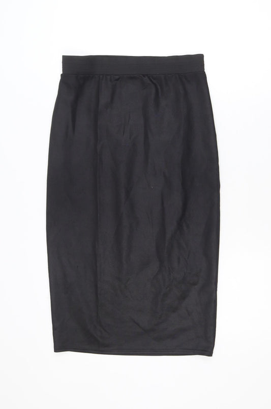 Quiz Women Black Size 12 Stretch Pencil Knee Length Skirt