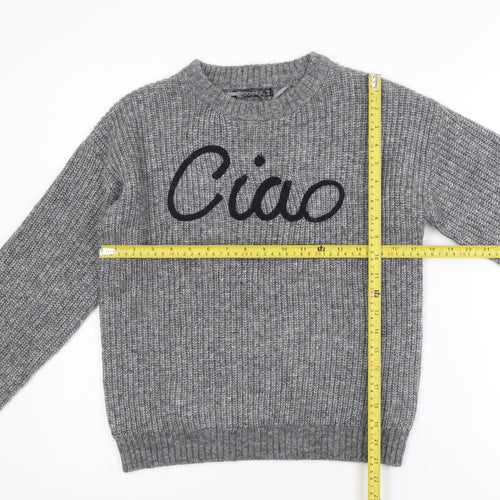 Dunnes Women's Grey 'Ciao' Chunky Knit Pullover Jumper XS