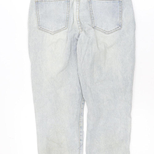 MOMOKROM Womens Blue Distressed Boyfriend Jeans Size 8