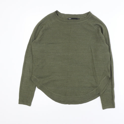 ONLY Women Green XS Crew Neck Long Sleeve Pullover Jumper