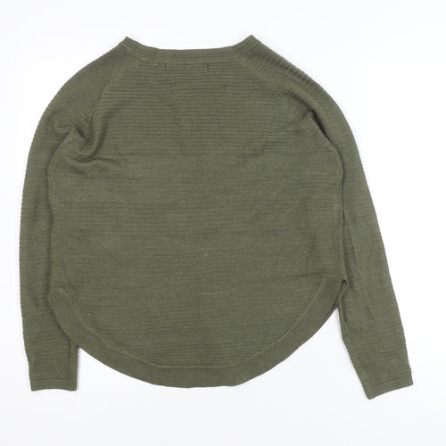 ONLY Women Green XS Crew Neck Long Sleeve Pullover Jumper