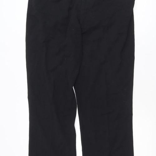 Avenue Men's Black 38R Classic Dress Trousers Polyester Blend