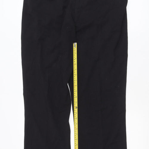 Avenue Men's Black 38R Classic Dress Trousers Polyester Blend
