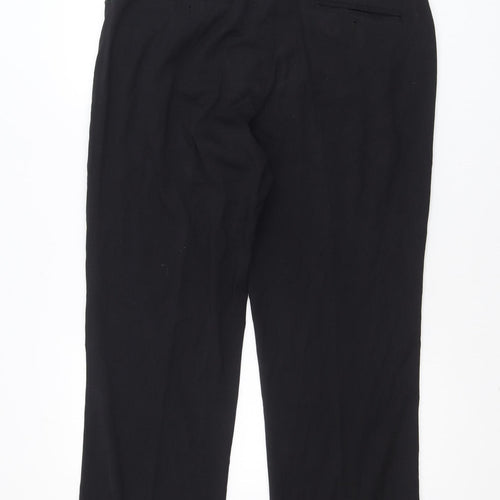 Avenue Men's Black 38R Classic Dress Trousers Polyester Blend