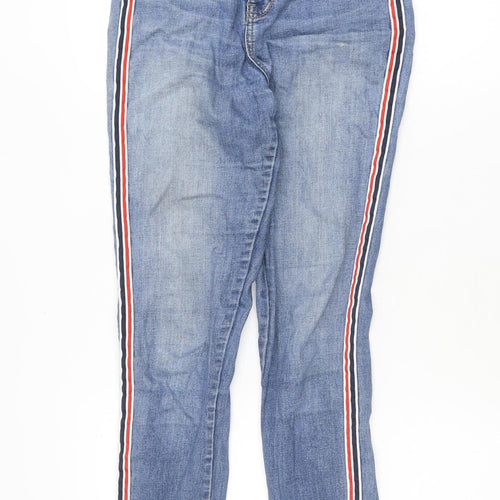Diesel Womens Blue Mid Rise Skinny Jeans Size 14 with Stripe Detail