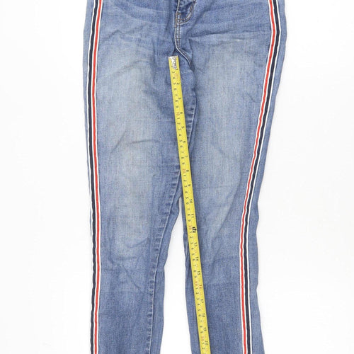 Diesel Womens Blue Mid Rise Skinny Jeans Size 14 with Stripe Detail