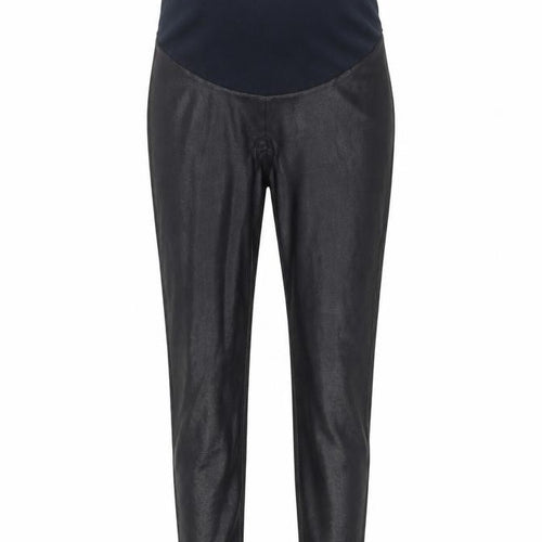 Spanx Women Black Faux Leather Ankle Leggings Size S High Rise
