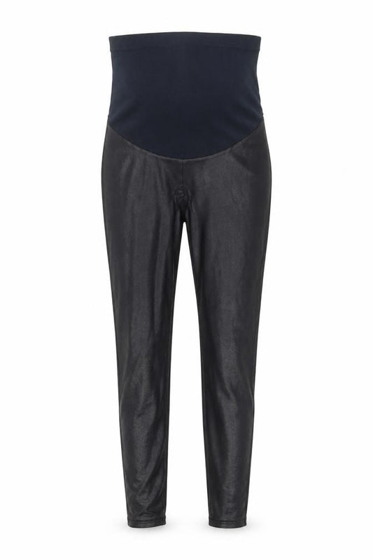 Spanx Women Black Faux Leather Ankle Leggings Size S High Rise