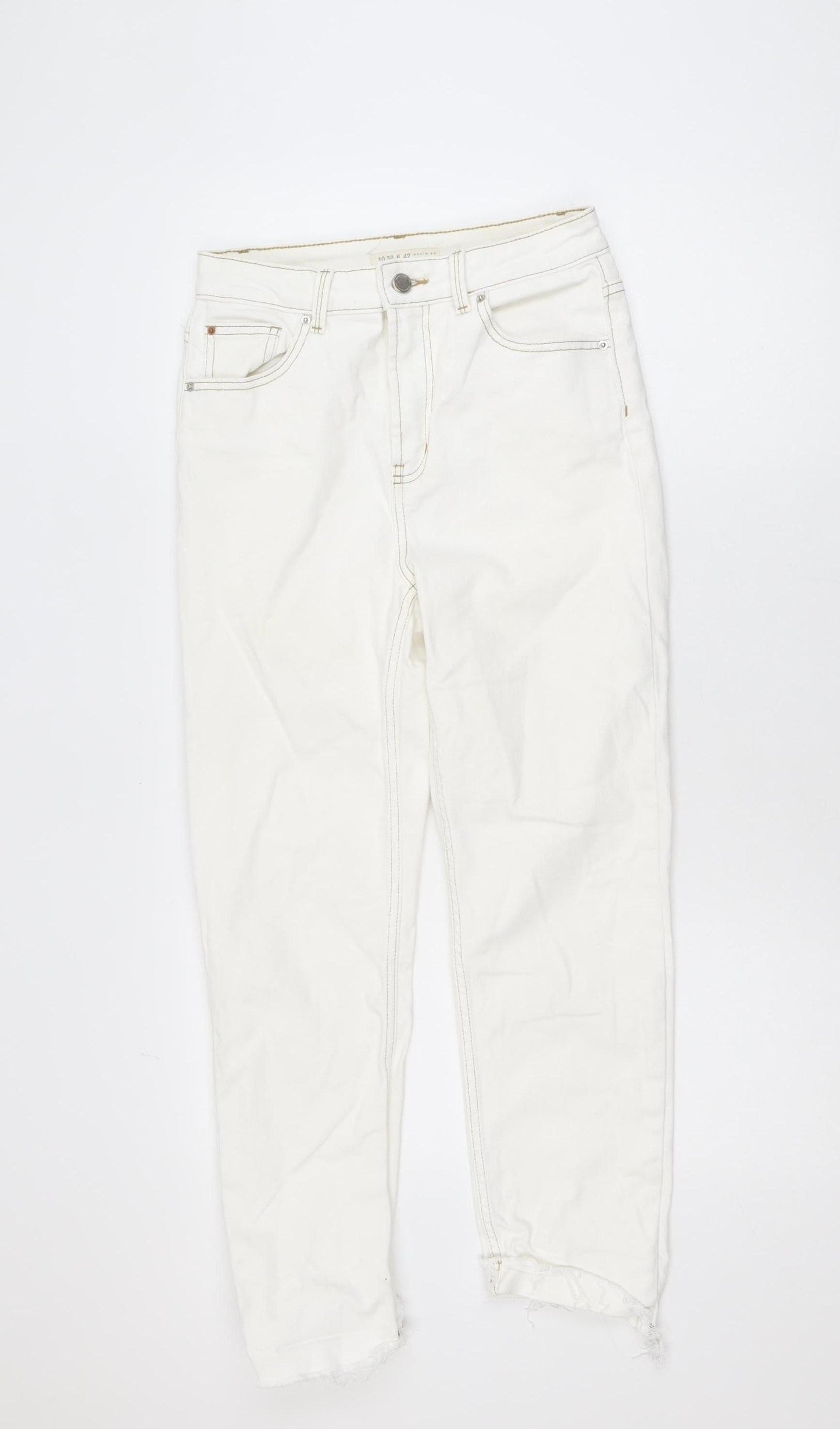 Denim Co Women’s White High Rise Ankle Jeans Size 10 Slim Fit