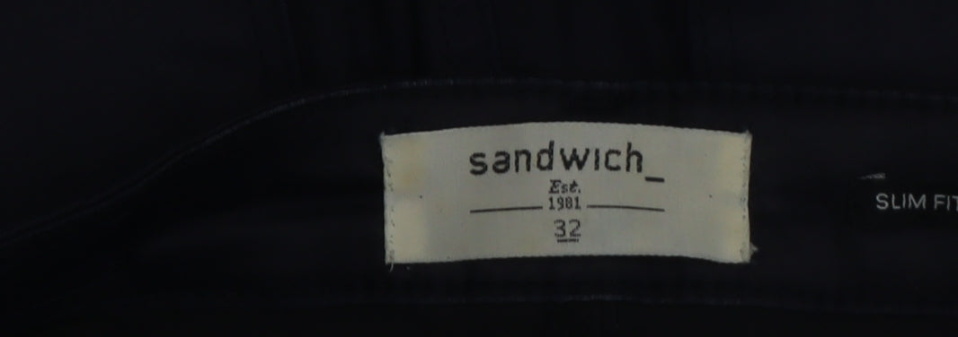 Sandwich Men Blue Slim Fit Chino Trousers Size 32