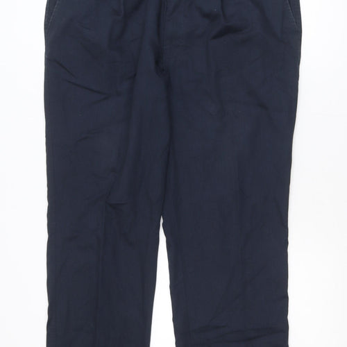Marks and Spencer Men's Blue Chino Trousers 40x31 Regular Fit