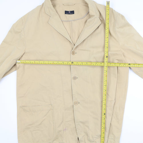 Marks and Spencer Blue Harbour Men's Beige Cotton Button-Up XL Casual Shirt