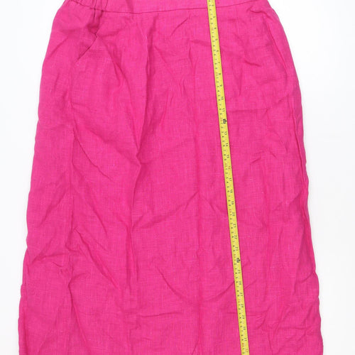 Harvé Benard Women Pink Linen Midi Pencil Skirt Size 18 Plus
