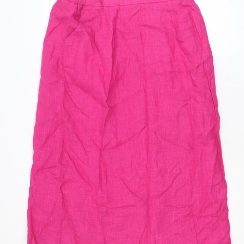 Harvé Benard Women Pink Linen Midi Pencil Skirt Size 18 Plus