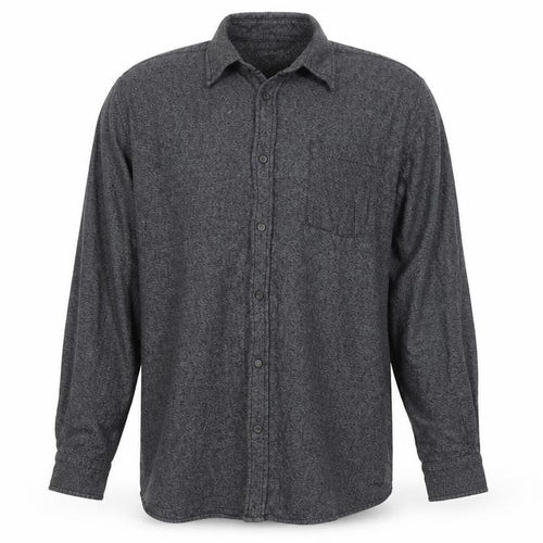 St John's Bay Men's Grey Cotton Long Sleeve Flannel Shirt Size L